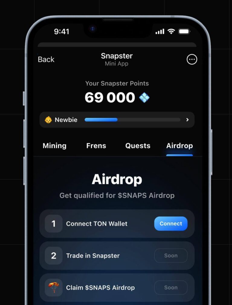 Аирдроп Snapster: как получить токены $SNAPS на TON