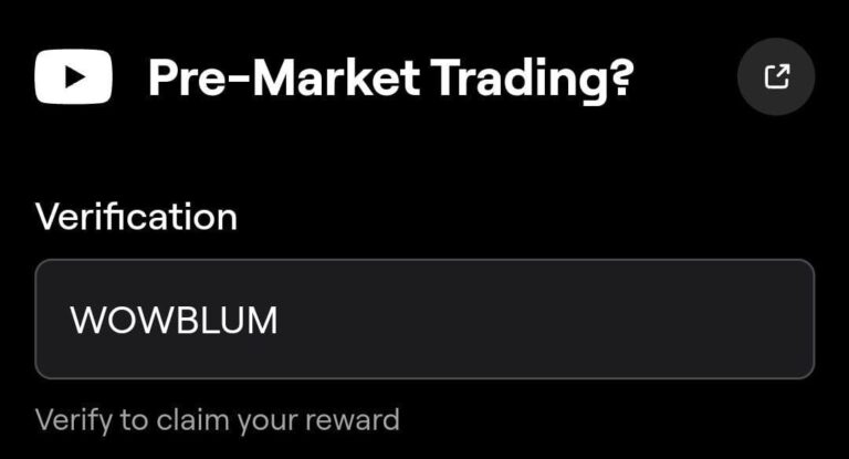 Blum: Код WOWBLUM для видео Pre-Market Trading