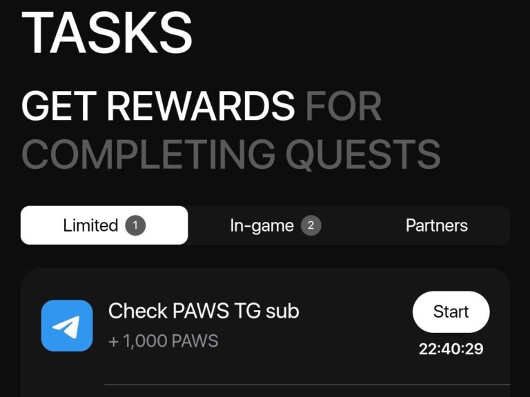 PAWS: Новое задание на 24 часа – Заберите 2000 токенов!