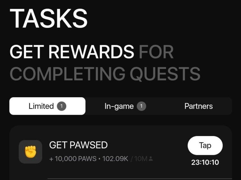PAWS: Новое задание и 10000 токенов за 24 часа