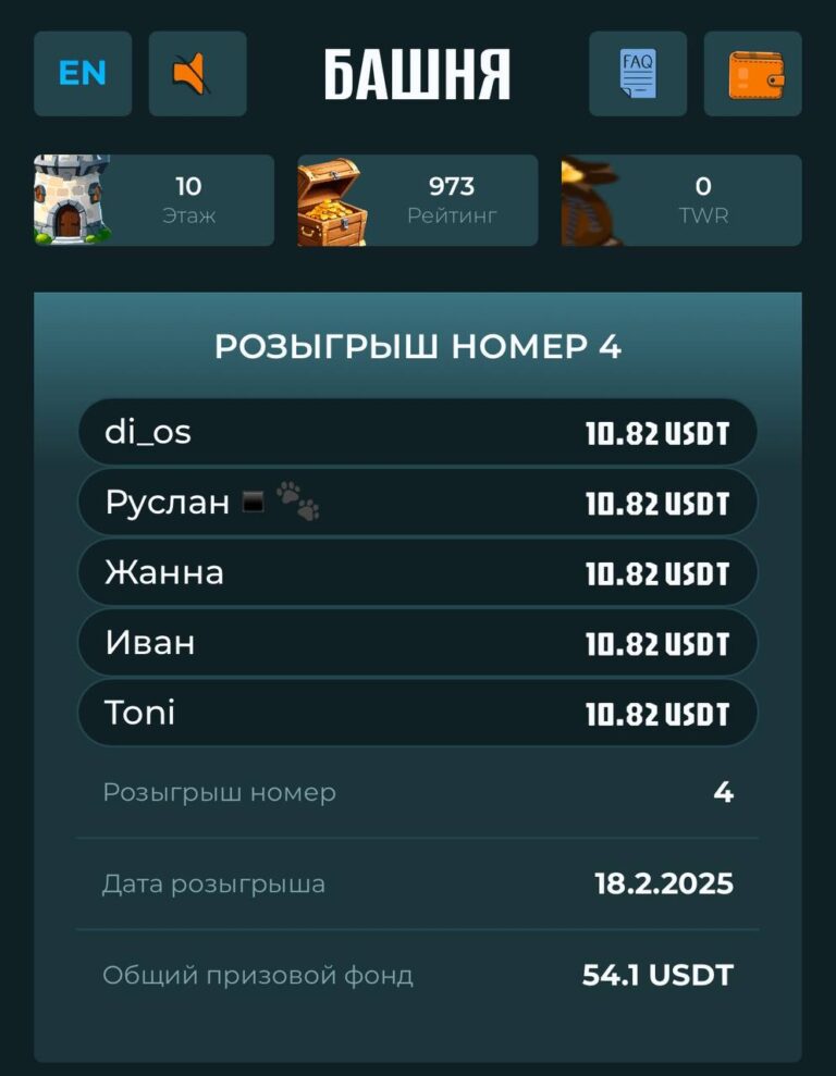 TOWER: Розыгрыш №4 и ежедневные бонусы