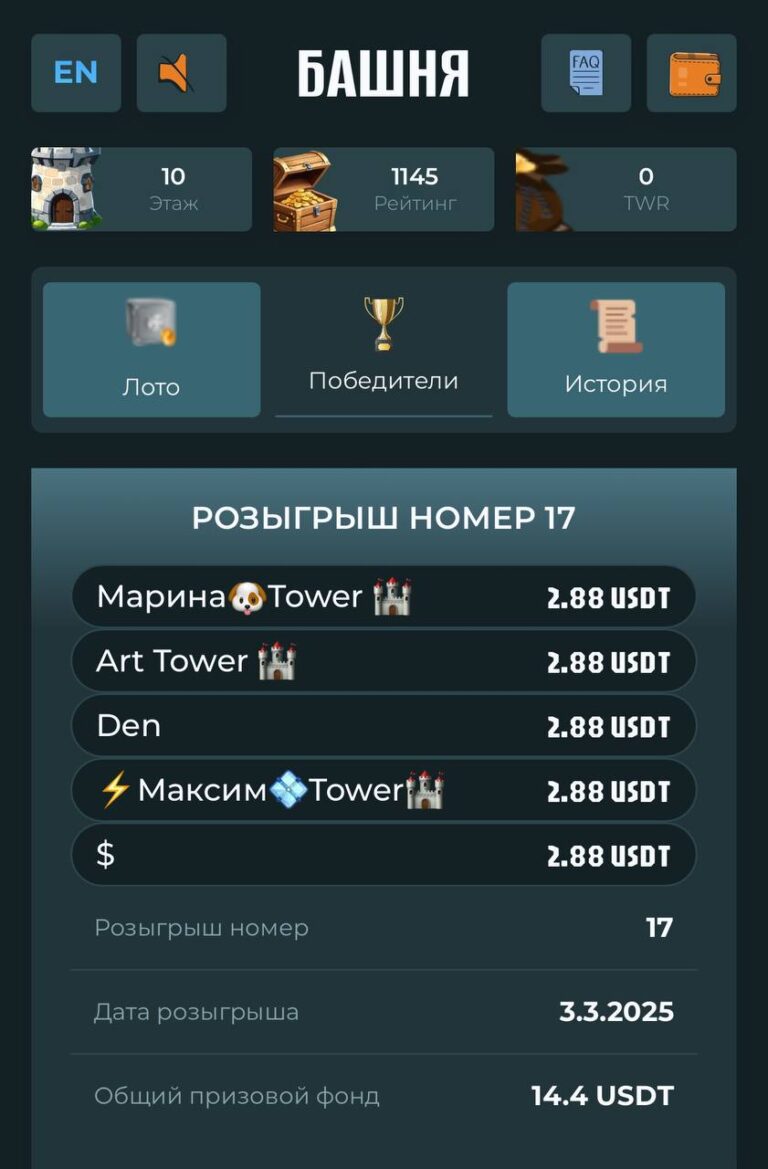 Castle Tower: Розыгрыши и бонусы для участников