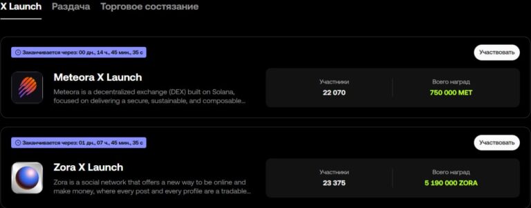 OKX X Launch: Участвуй в новых дропах $MET и $ZORA